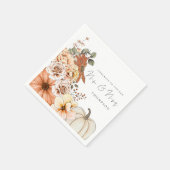 Fall Florals Pumpkin Glückwunsch Mr. Wedding Serviette (Ecke)