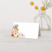 Fall Florals Pumpkin-Namen Datum Hochzeit Platzkarte (Rückseite)