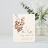 Fall Florals Save the Date Photo Einladung (Stehend Vorderseite)