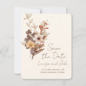 Fall Florals Save the Date Photo Einladung (Vorderseite)