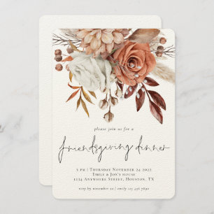 Fall Florals Terracotta Friendsgiving Erntedank Einladung