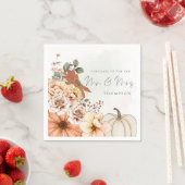 Fall Florals Watercolor Glückwunsch Mr. Wedding Serviette (Beispiel)