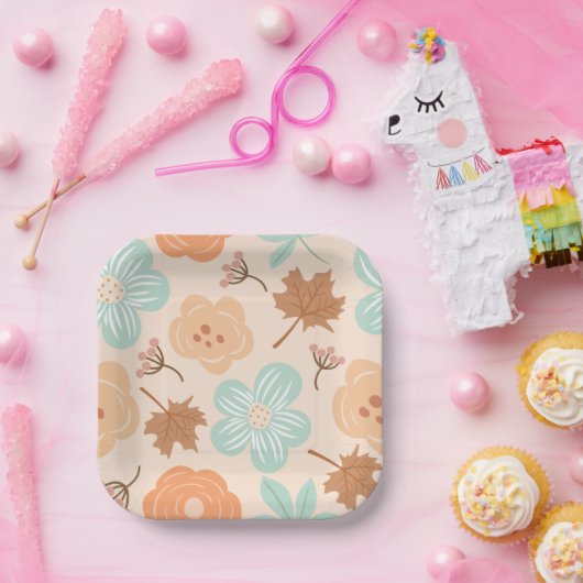 Fall-Florpapier-Platte Pappteller (Party)