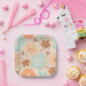 Fall-Florpapier-Platte Pappteller (Party)