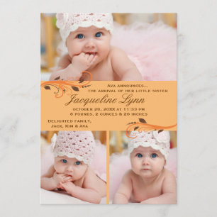 Fall Flurry Foto Geburtsankündigung Ankündigung