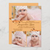 Fall Flurry Foto Geburtsankündigung Ankündigung (Vorne/Hinten)