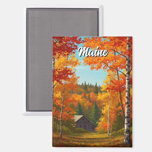 Fall Foilage Maintravel Magnet (Vorderseite/Rückseite)
