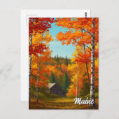 Fall Foilage Maintravel Postkarte (Vorne/Hinten)