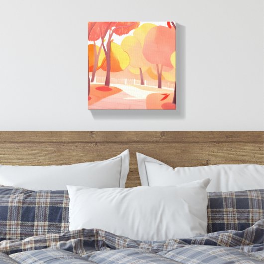 Fall Foliage | Abstrakte Wasserfarbe Leinwanddruck (Insitu (Schlafzimmer))