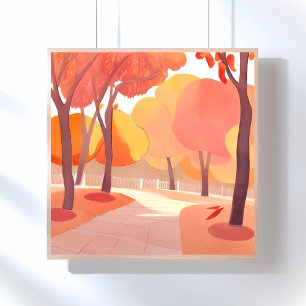 Fall Foliage   Abstrakte Wasserfarbe Poster