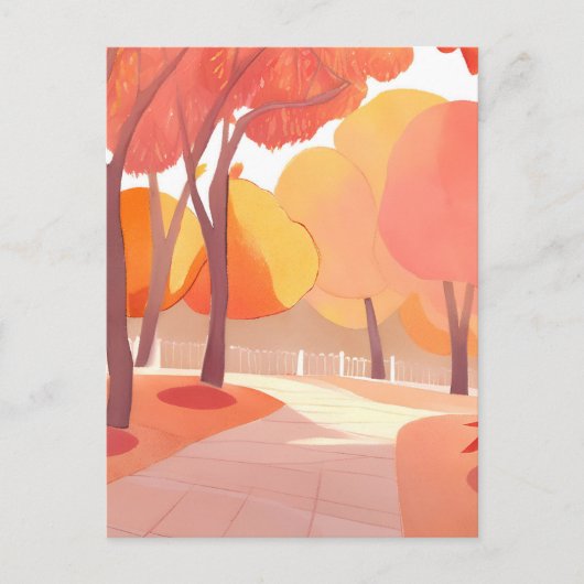 Fall Foliage | Abstrakte Wasserfarbe Postkarte (Vorderseite)