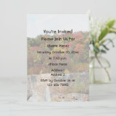 Fall Foliage Along Rock Cliff Nature Einladung (Stehend Vorderseite)