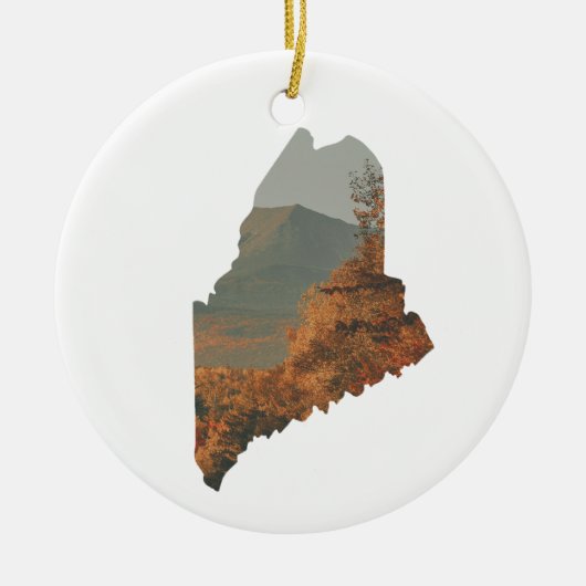 Fall Foliage auf Katahdin in Maine Keramik Ornament (Vorne)