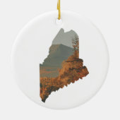 Fall Foliage auf Katahdin in Maine Keramik Ornament (Hinten)