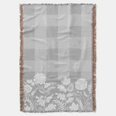 Fall Foliage Autumn Flowers & Foliage Grey Plaid Decke (Vorderseite Vertikal)