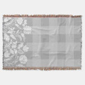 Fall Foliage Autumn Flowers & Foliage Grey Plaid Decke (Vorderseite)