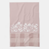 Fall Foliage Autumn Flowers & Foliage Pink Plaid Geschirrtuch (Vertikal)