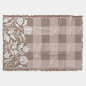 Fall Foliage Autumn Flowers & Foliage Taupe Plaid Decke (Vorderseite)