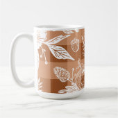 Fall Foliage Autumn Flowers & Pumpkin Orange Plaid Kaffeetasse (Links)