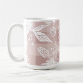 Fall Foliage Autumn Flowers & Pumpkins Pink Plaid Kaffeetasse (Links)