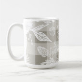 Fall Foliage Autumn Flowers & Pumpkins Sage Plaid Kaffeetasse (Links)