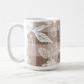 Fall Foliage Autumn Flowers & Pumpkins Taupe Plaid Kaffeetasse (Links)