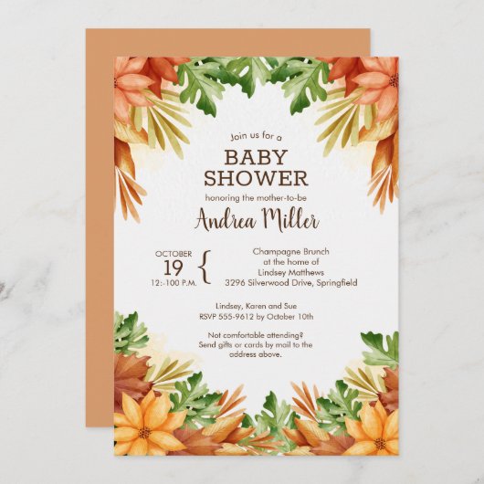 Fall Foliage Baby Shower Einladungen (Vorne/Hinten)