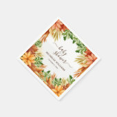 Fall Foliage Babydusche Cocktail Serviette (Ecke)