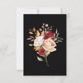 Fall Foliage Bloral Black Wedding Response UAWG RSVP Karte (Rückseite)