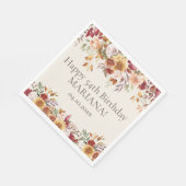 Fall Foliage Blume Elfenbein Geburtstagsparty Serviette (Ecke)