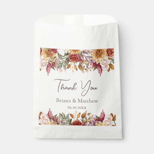 Fall Foliage Blume Hochzeit Geschenktütchen (Vorderseite)