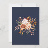 Fall Foliage Blume Navy Blue Dankeschön Karte (Rückseite)