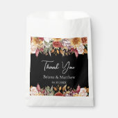Fall Foliage Blume Schwarz-Weiß-Hochzeit Geschenktütchen (Vorderseite)