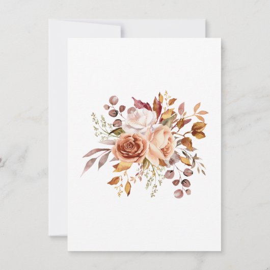 Fall Foliage Blume Weiß Dankeschön Karte (Rückseite)