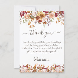 Fall Foliage Blume Weiß Dankeschön Karte