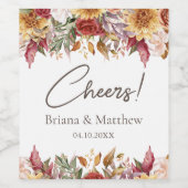 Fall Foliage Blume White Wedge Weinetikett (Einzelnes Label)