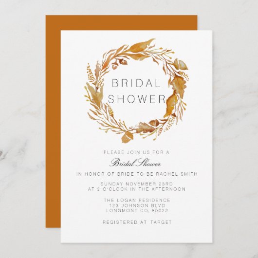 Fall Foliage | Brautparty Einladung (Vorne/Hinten)