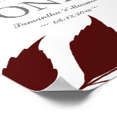 Fall Foliage Burgundy Blätter Tischnummer Poster (Ecke)