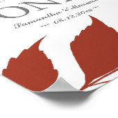 Fall Foliage Burnt Orange Blätter Tischnummer Poster (Ecke)