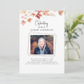 Fall Foliage Celebration of Life Foto Einladung (Stehend Vorderseite)