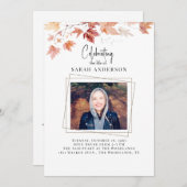 Fall Foliage Celebration of Life Foto Einladung (Vorne/Hinten)