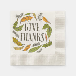 Fall Foliage Danke Erntedank Napkin Serviette