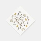 Fall Foliage Danke Erntedank Napkins Serviette (Ecke)