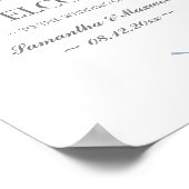Fall Foliage Dusty Blue Blätter Hochzeit Begrüßung Poster (Ecke)