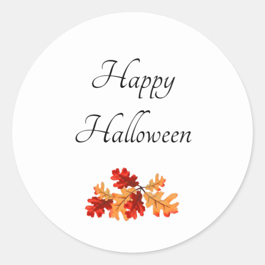 Fall Foliage Elegant Happy Halloween Runder Aufkleber (Vorderseite)