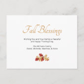 Fall Foliage Eleganter Erntedank Segen Feiertagspostkarte (Vorderseite)
