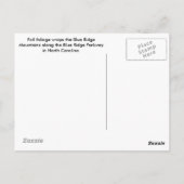 Fall Foliage entlang des Blue Ridge Parkway, NC Postkarte (Rückseite)