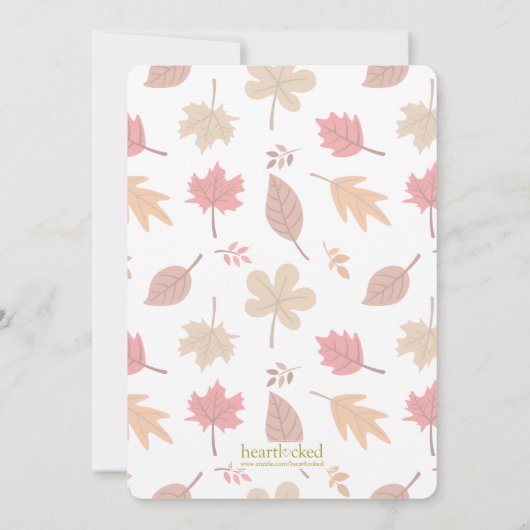 Fall Foliage Erntedank Dinner Einladung (Rückseite)