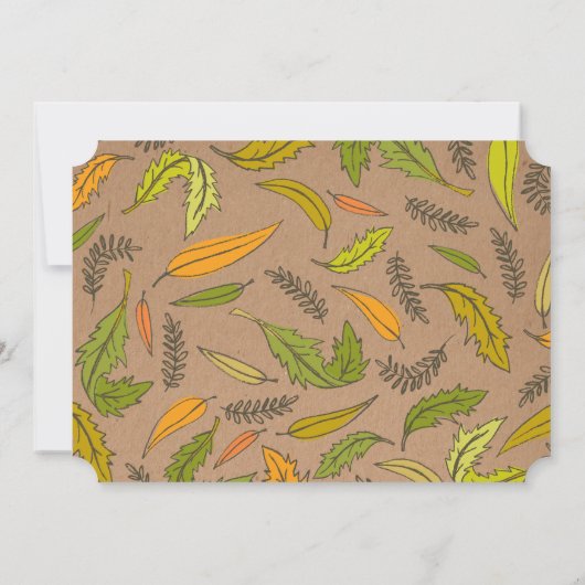 Fall Foliage Erntedank Dinner Party Einladung (Rückseite)