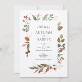 Fall Foliage 'Falling in Liebe' Foto Hochzeit Einladung (Vorderseite)
